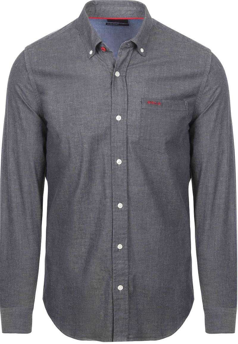 NZA Shirt James Twill Melange Navy - Größe XL von new zealand auckland