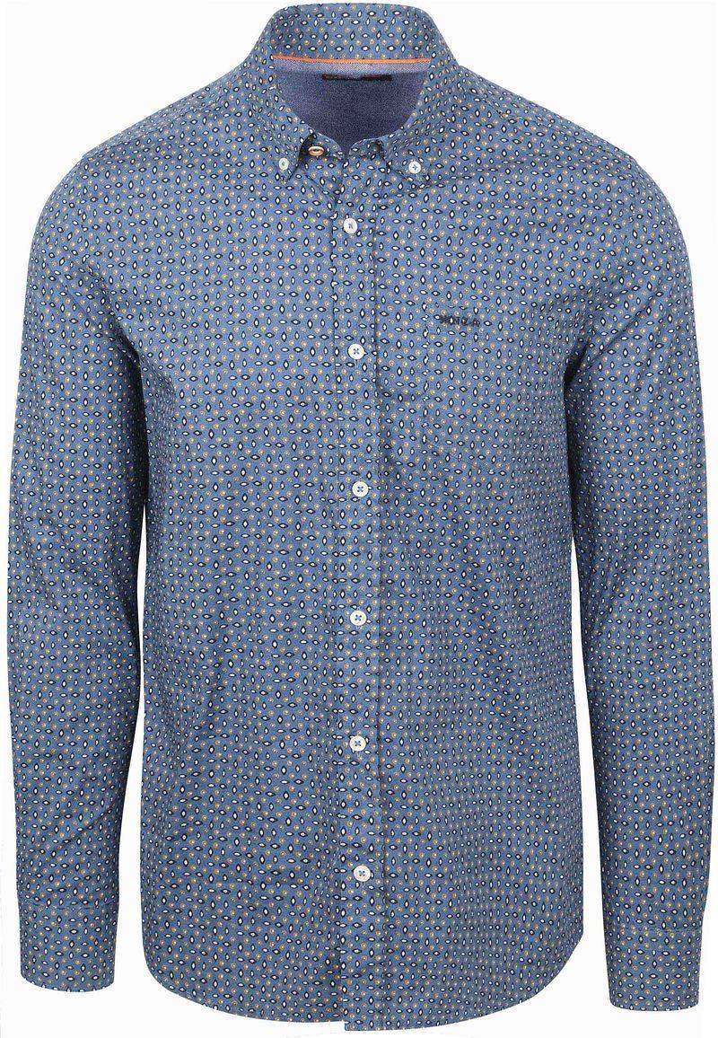 NZA Shirt Kylan Poplin Print Blau - Größe 3XL von new zealand auckland