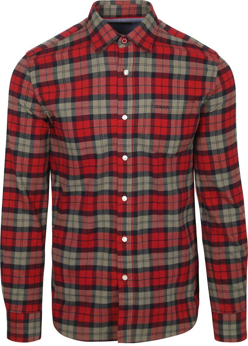 NZA Shirt Marcel Flannel Check Cherry Red - Größe L von new zealand auckland