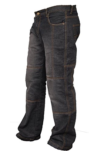 Männer Denim Schwarz-Schutz Motorrad Motorrad Biker Hosen Hosen Jeans Renforce mit Schutz Aramid Futter von newfacelook