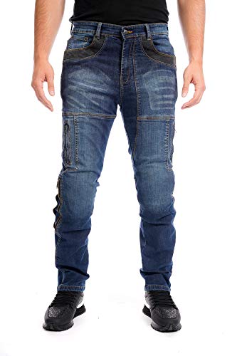 newfacelook Motorradhose Herren Denim Motorrad Jeans Herren Stretch Panel Biker Hose mit Aramid Schutzfutter von newfacelook