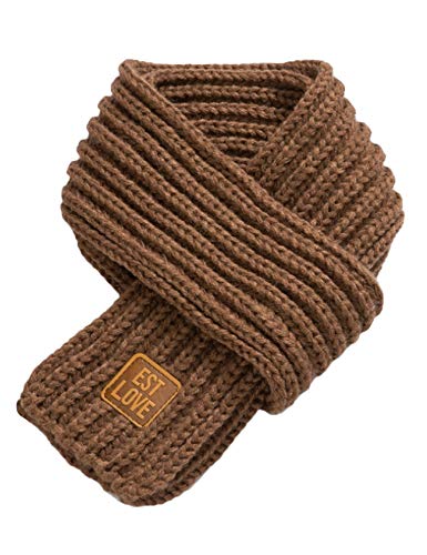 newrong Baby Mädchen Soft Warme Stricken Schal Licht Braun Einheitsgröße(118x9cm) von newrong