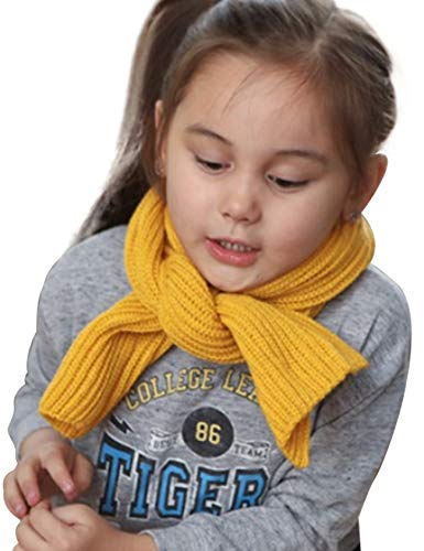 newrong Baby Strickschal Scarf für Kind Damen und Herren Grobstrick Weich Schal Scarf Gelb One Size von newrong