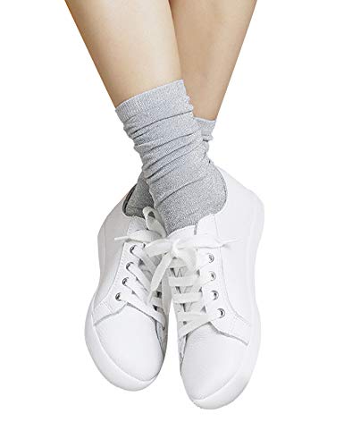 newrong Damen Klassisch Collegen Winter Socken Silber Weiß Einheitsgröße von newrong