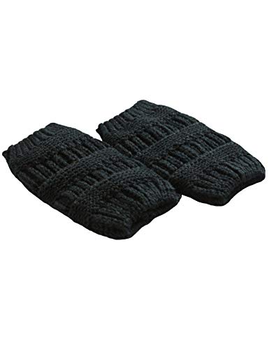 newrong Damen Kurze Strick Beinwärmer Beinstulpen Schwarz Einheitsgröße von newrong