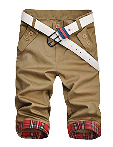 newrong Herren Bermuda Shorts mit Gürtel Khaki M newrong Herren Bermuda Shorts mit Gürtel Khaki M von newrong