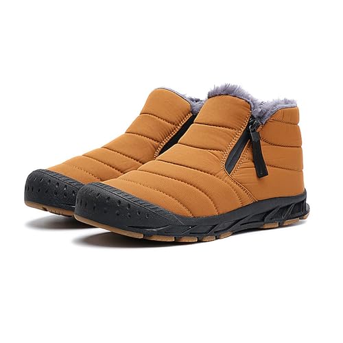 newrong Schneestiefel Gepolstert Winter Outdoor Baumwollschuhe High-Top Freizeitschuhe, gelb, 43.5 EU von newrong