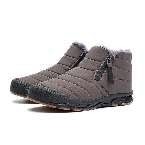 newrong Schneestiefel Gepolstert Winter Outdoor Baumwollschuhe High-Top Freizeitschuhe, grau, 39 1/3 EU von newrong