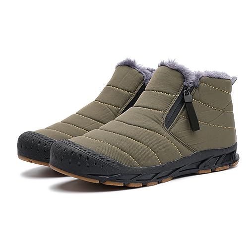 newrong Schneestiefel Gepolstert Winter Outdoor Baumwollschuhe High-Top Freizeitschuhe, grün, 39 2/3 EU von newrong