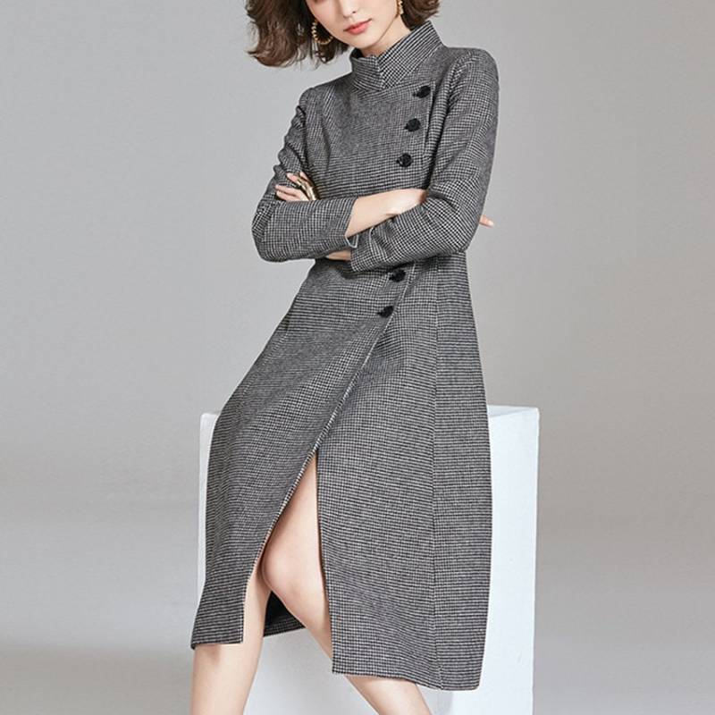 Herbst-Winter Wolle Jacke Frauen Mantel Plus Größe Winter Langarm Mantelkleid Kleidung Individuell von newstar2016