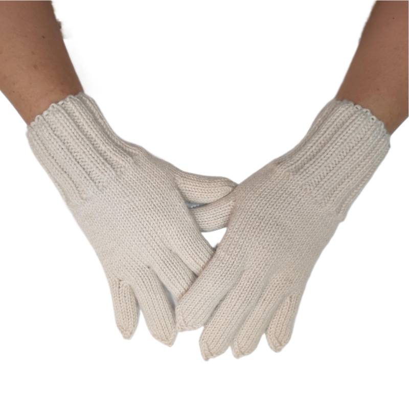 Fingerhandschuhe Klassisch Zwei Farben Damengröße M Handgefertigt von newwoolmagic
