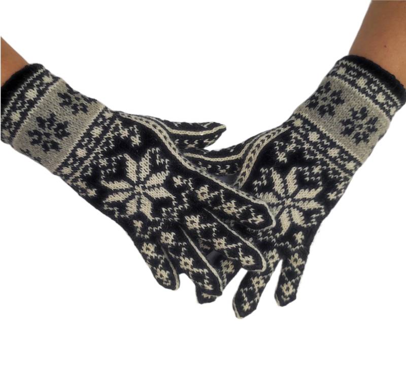 Fingerhandschuhe Selbumotiv Schwarz Weiß Damengröße S Und M Handgefertigt von newwoolmagic