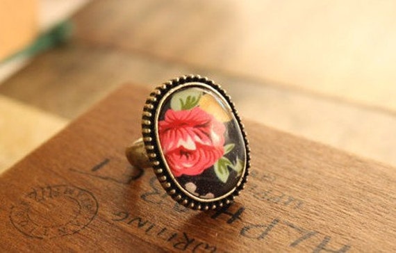 Vintage-stil Rote Rose Blumenring von newyorkcrafts