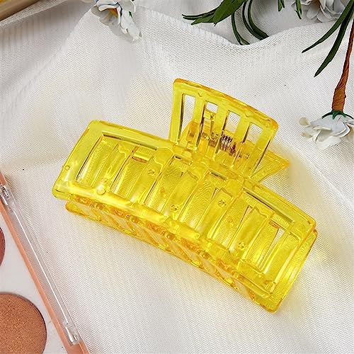 Frauen Klaue Clip Transparent Kunststoff Haar Klaue Große Haarspange Krabben Haarklammern Klaue Clip Bad Clip Pferdeschwanz Haar Zubehör Geschenk 1St (Color : Yellow) von nezih