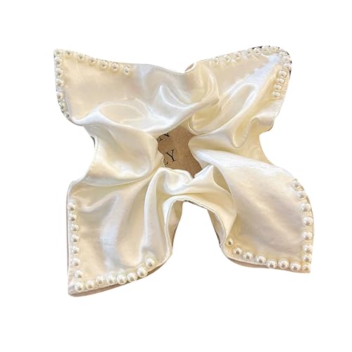 Elegantes quadratisches Haarband mit Perlen für Damen Seidenhaarbänder im koreanischen Sweet Style Accessoires für Frauen und Mädchen von nicamaikoo-shop