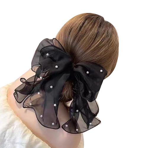 Haarspangen für dickes Haar Frauen-Schleifen-Haarspangen koreanischer süßer Stil Chiffon-Perlen-Accessoires für Frauen und Mädchen von nicamaikoo-shop