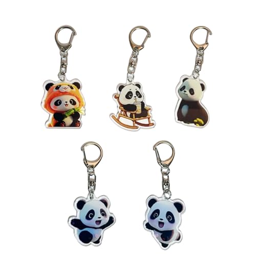 nicamaikoo-shop Niedliche Panda Acryl Schlüsselanhänger-Cartoon Tier Schlüsselanhänger für Tasche Dekoration von nicamaikoo-shop