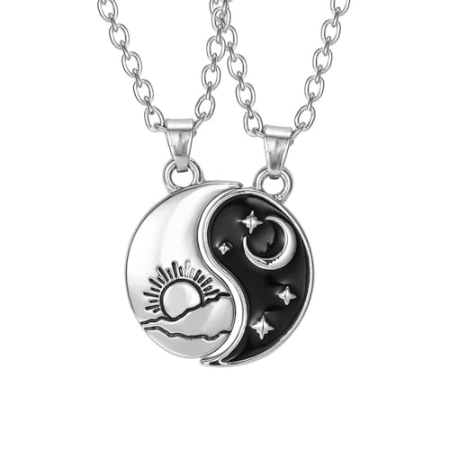 nicamaikoo-shop Yin Yang Tai Chi Halskette Freundinnen Halskette Freundschaft Halskette Paar Anhänger Kette Drachen Skulptur Schmuck Valentinstag Geschenk von nicamaikoo-shop