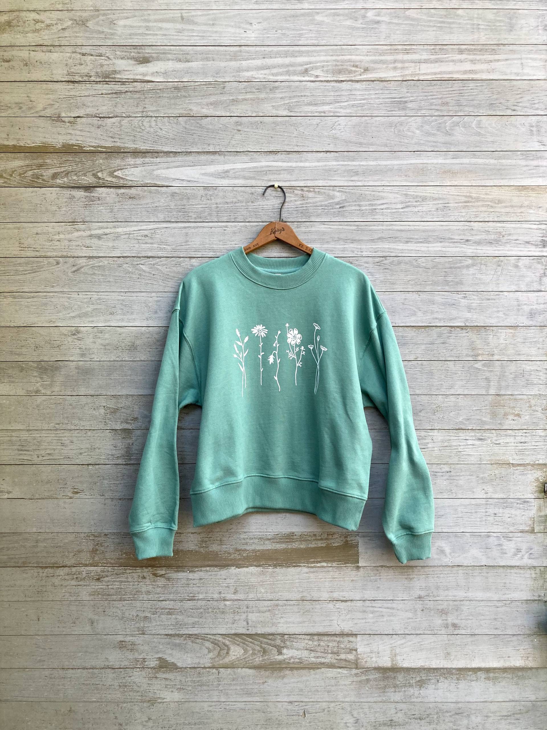 Bio Baumwolle Wild Flower Sweatshirt, Muttertag, Geschenk Für Mama von nicandthenewfie