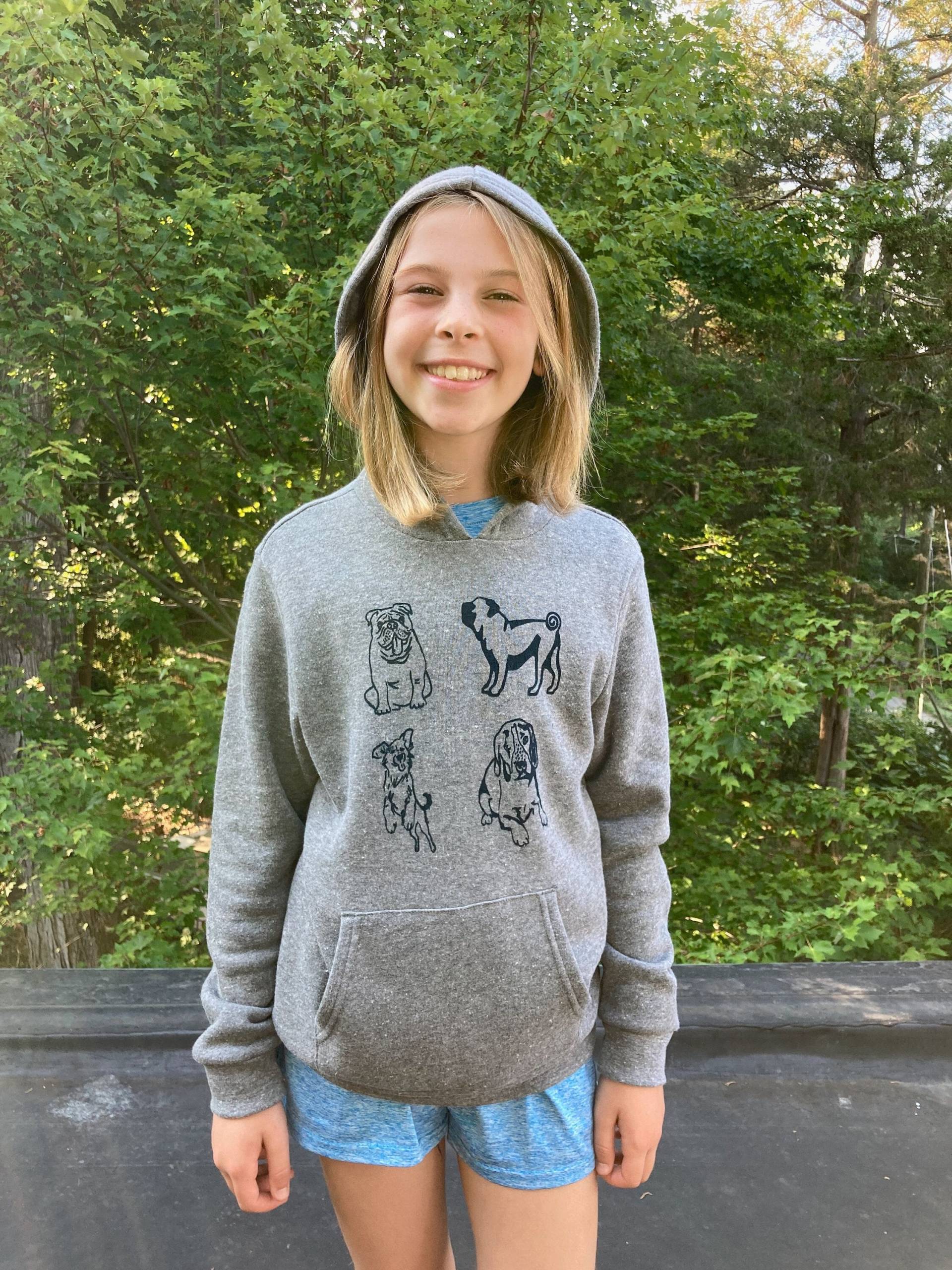 Hunde Hoodie, Alter 6-14, Mops, Golden Retriever, Bulldogge, Beagle, Spaß Kinder Hoodie von nicandthenewfie