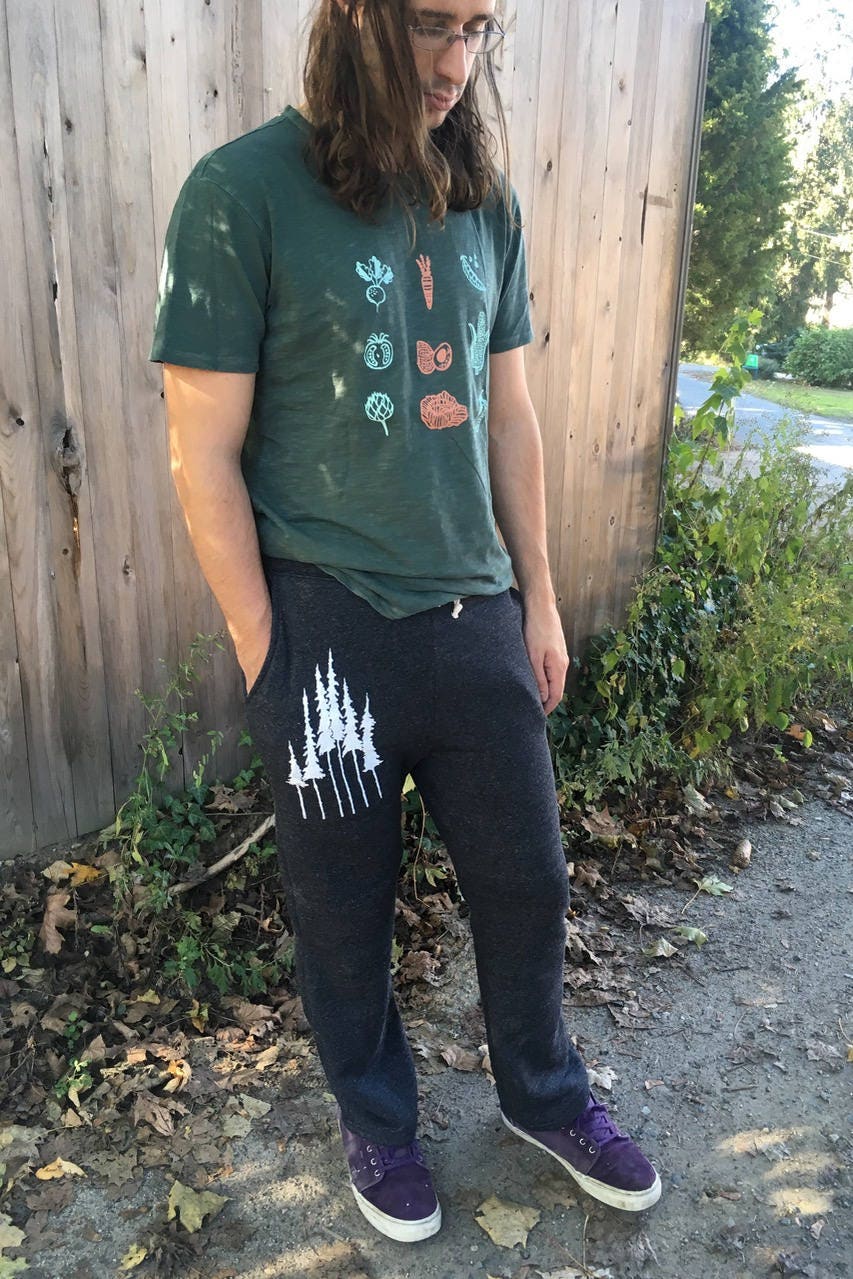 Fleece Jogginghose Mit Baum Print, Gemütliche Gym Sweats von nicandthenewfie