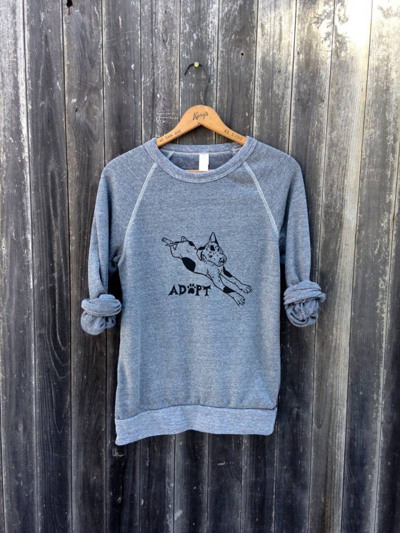 Adopt A Hunde Sweatshirt Handgezeichnetes Mutt Rettungs Shirt von nicandthenewfie