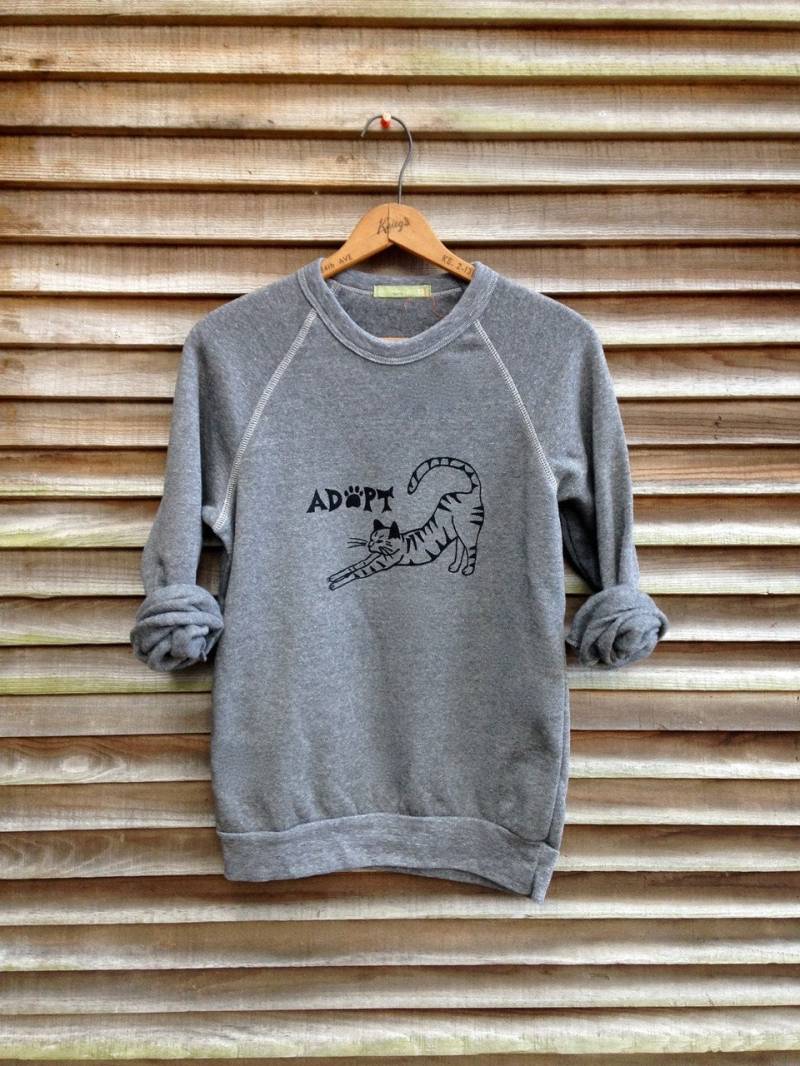 Adopt A Cat Sweatshirt Handgezeichnetes Rettungs-Shirt von nicandthenewfie