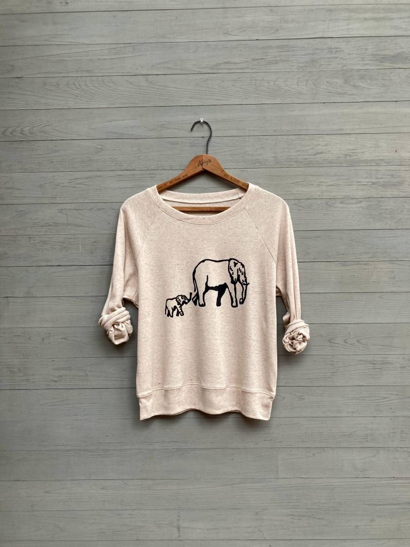 Leichter Elefant-Pullover in Heather Grey, Ich Und Mama Elefanten-Shirt, Geschenk Für Eine Mutter von nicandthenewfie