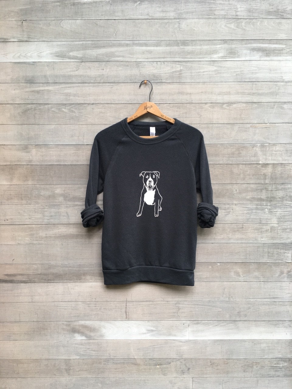 Pit Bull Sweatshirt Unisex Top, Handbedruckter Hundepullover von nicandthenewfie