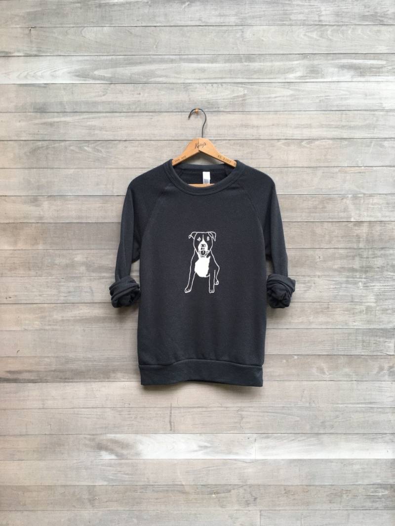 Pit Bull Sweatshirt Unisex Top, Handbedruckter Hundepullover von nicandthenewfie