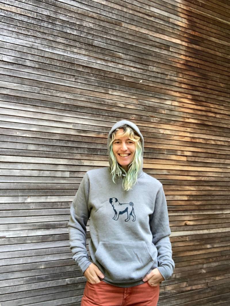 Schwarzer Mops Print Hoodie Unisex Geschenk Für Hundeliebhaber von nicandthenewfie