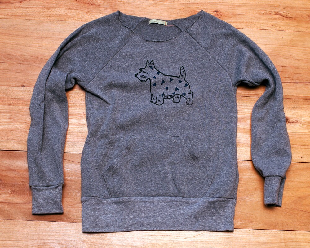 Scottish Terrier Sweatshirt Aus Bio-Baumwollmischung, Gemütliches Top von nicandthenewfie