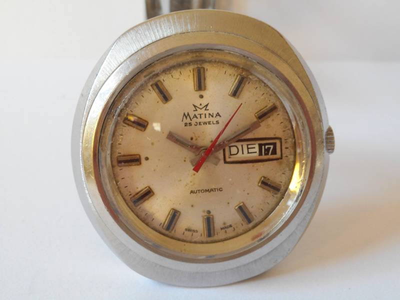 Schweizer Automatik Herren Vintage Uhr Mit Exzellenter Arbeit Stahl Koffer Tag + Datum von nicevintagewatch