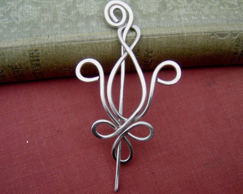 Fleur De Lis Sterling Silber Schal Pin, Pullover Clip Verschluss, Brosche, Frauen, Strick Accessoire, Karneval, New Orleans Schmuck von nicholasandfelice