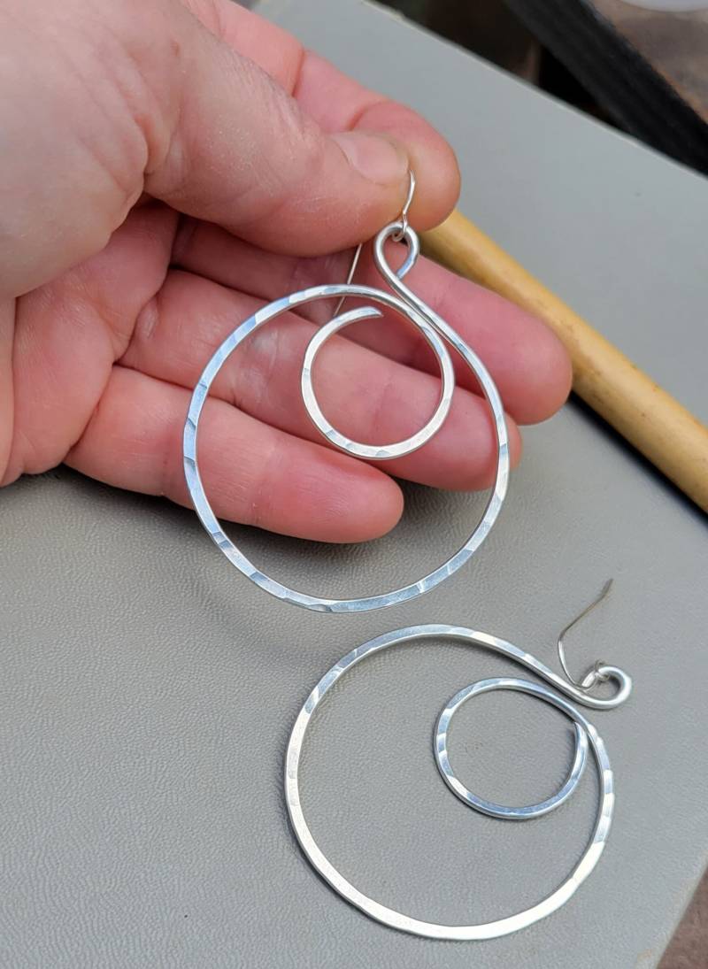 Handgemachte Große Creolen Aus 925Er Silber von nicholasandfelice