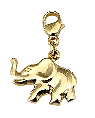 Charm Anhänger Einhänger Elefant 3D Glanz 333 Gold Gelbgold Qualität Unisex von Nicht Zutreffend