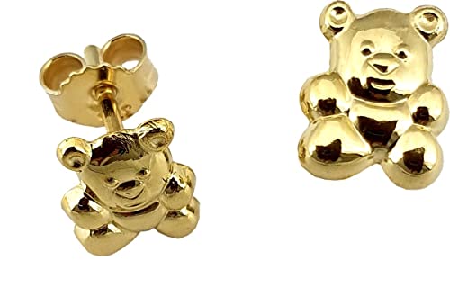 Ohrringe Teddybär Gold 333 Kinderohrringe Bärchen Ohrstecker 8kt Bär Gelbgold von Nicht Zutreffend