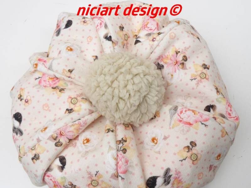 Ballonmütze Neu Ballon Mütze Bommel Feincord & Polarfleece Futter Bündchen Vögelchen Pastellig Niciart Design von niciartdesign