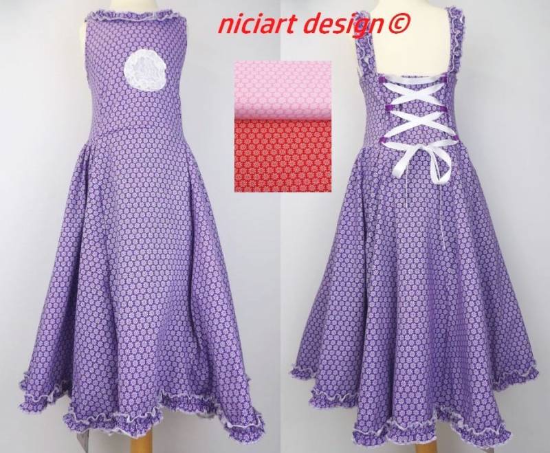 Sale Einschulungskleid 122-128 Das Letzte in Flieder Weiß Jerseykleid Partykleid Hochzeit Wahlw M. Bolerojacke Niciart Design von niciartdesign