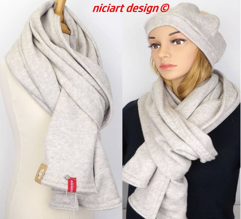 Feinstrickschal 190cm X 30cm Damenschal Beige Sand Meliert By Niciart Design von niciartdesign