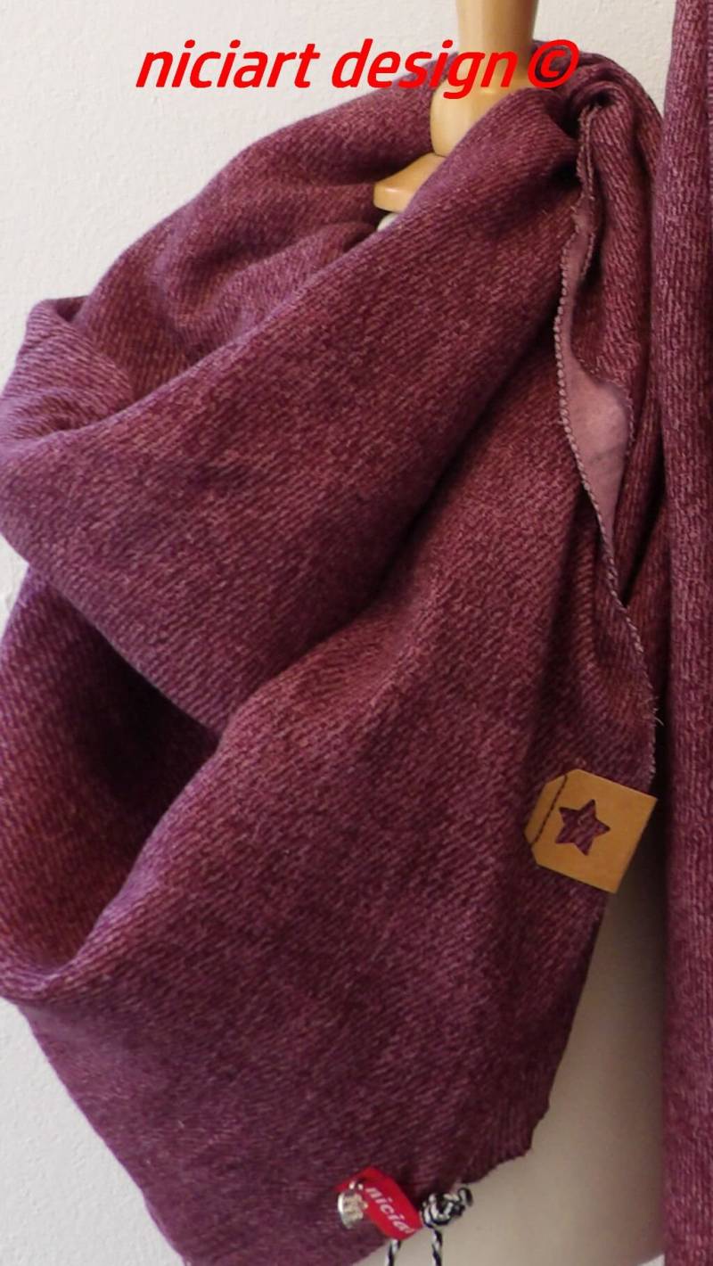 Niciart Designer Kinder Halstuch Wende Kinderschal Dreieckstuch Musselintuch Neu Beere Meliert Jeansoptik Musselin 100% Bw von niciartdesign