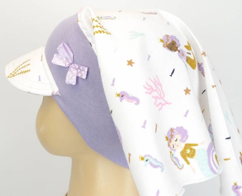 Schirmkopftuch F/S Kopftuch M. Bündchen Schirmmütze Meerjungfrauen Glitzer Niciart Design von niciartdesign