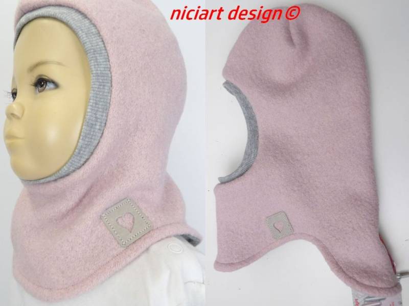 Schlupfmütze Walkmütze Gefüttert Wollwalk Mütze Schalmütze Rosa Hellgrau By Niciart Design von niciartdesign
