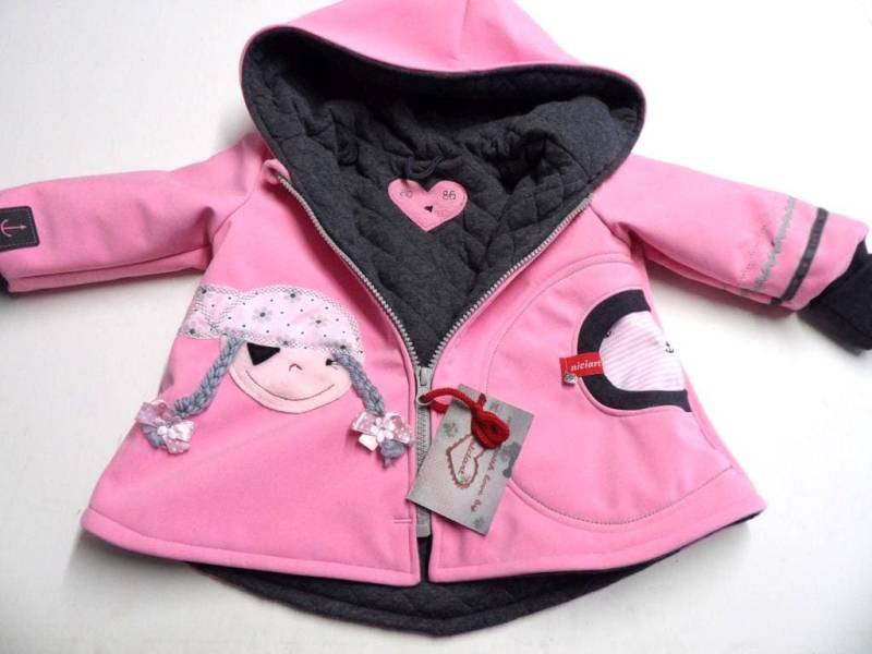 Softshelljacke Gefüttert Futterauswahl Inkl Namensstick Kinder Softshell Jacke Piratin Rosa Grau Niciart Design von niciartdesign