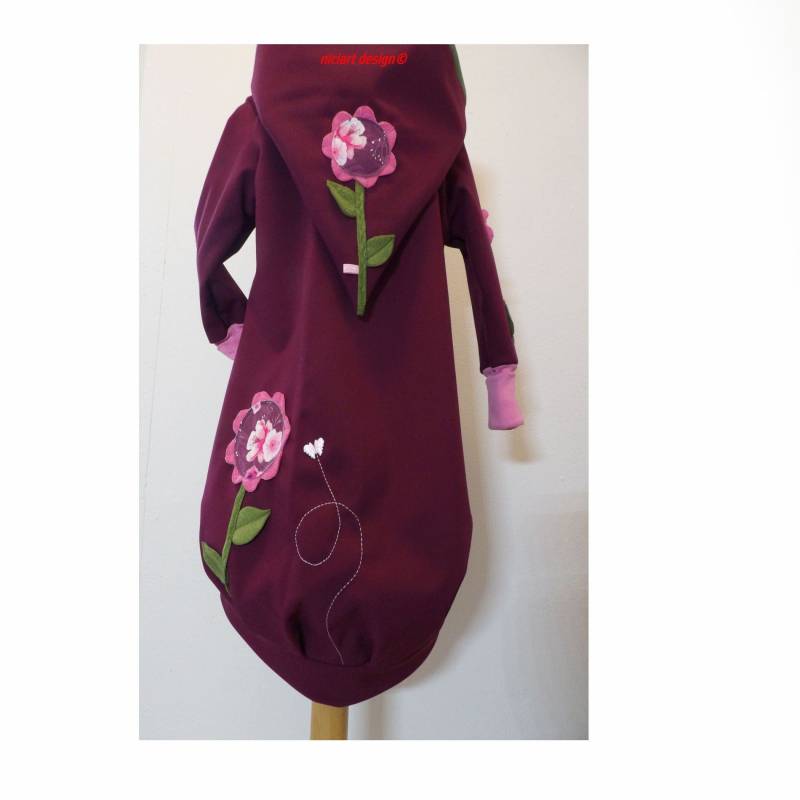 Sale Softshellmantel Ballonmantel Gr. 92 Der Letzte Blumen Beere Rosa Grün Niciart Design von niciartdesign