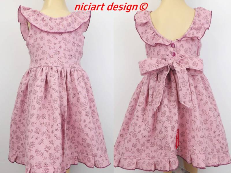 Sommerkleid Musselinkleid Blumenmädchen Partykleid Einschulungskleid Blüten Altpink Beere Wahlweise Bolerojacke Niciart Design von niciartdesign