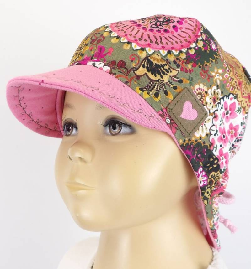 Sommermütze Nackenschutz Nackenmütze Sommerhut Schirmmütze Bw Mütze Floral Taupe Oliv Pink Bunt Niciart Design von niciartdesign