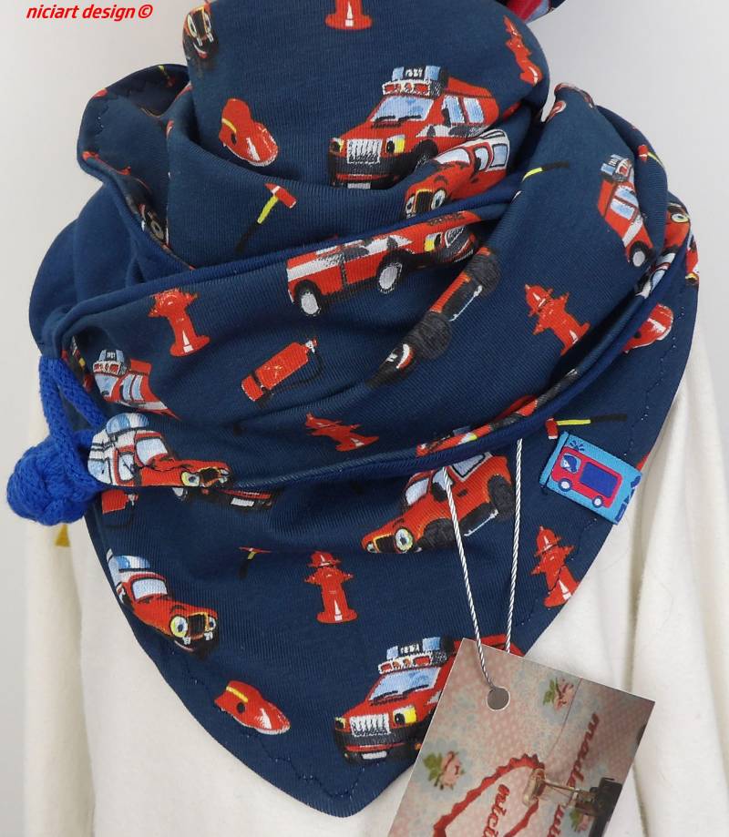 Wickelschal Dreiecksschal M. Verschluss Wächst Mit Bw Jersey Futterauswahl Feuerwehr Niciart Design von niciartdesign