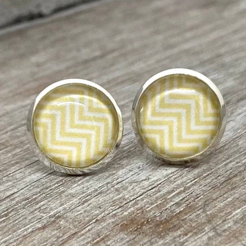 Gelbe Ohrstecker Zickzack - Geschenk Für Mädchen von nicisperlenzauber