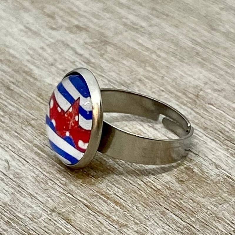 Papierschiffchen Ring - Strandschmuck Geschenk von nicisperlenzauber